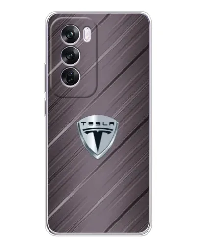 Чехол для OPPO A5 5G с картинкой «Металлическая текстура Tesla»