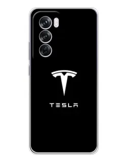 Чехол для OPPO A5 5G с картинкой «Tesla White Logo»