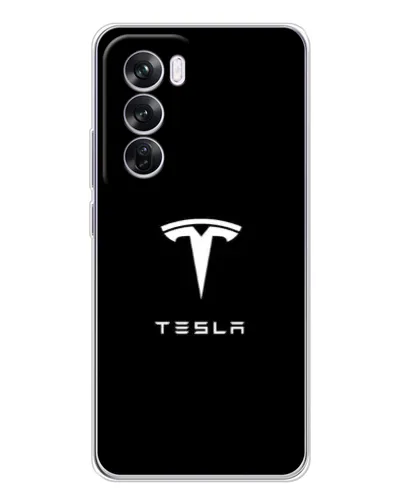 Чехол для OPPO A5 5G с картинкой «Tesla White Logo»