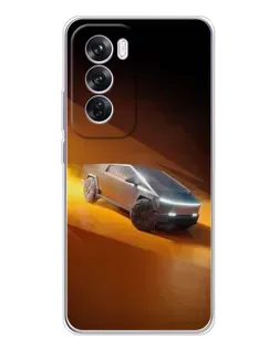 Чехол для OPPO A5 5G с картинкой «Cybertruck в пустыне»