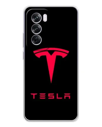 Чехол для OPPO A5 5G с картинкой «Tesla Red Logo»