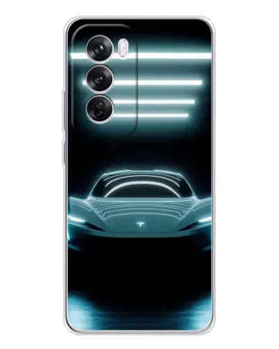 Чехол для OPPO A5 5G с картинкой «Tesla в неоне»