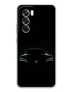 Чехол для OPPO A5 5G с картинкой «Mercedes — силуэт авто»