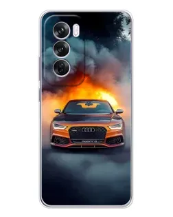 Чехол для OPPO A5 5G с картинкой «Audi в огненном дыму» Чехол для OPPO A5 5G с картинкой «Audi в огненном дыму»