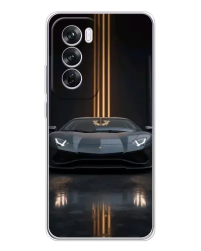 Чехол для OPPO A5 5G с картинкой «Lamborghini золотые линии»