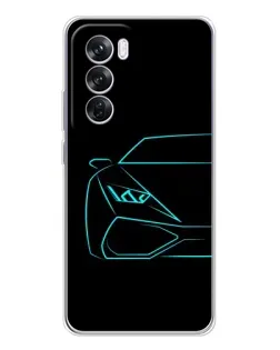 Чехол для OPPO A5 5G с картинкой «Голубой силуэт Lamborghini»