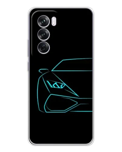 Чехол для OPPO A5 5G с картинкой «Голубой силуэт Lamborghini»