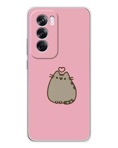 Чехол для OPPO A5 5G с картинкой «Pusheen сердце»