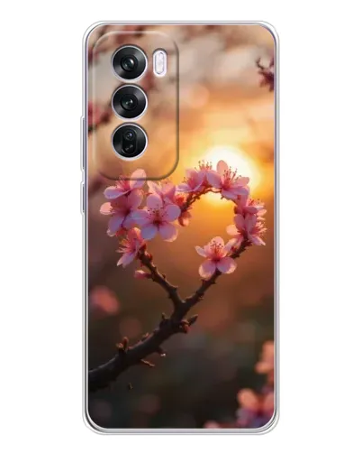Чехол для OPPO A5 5G с картинкой «Розовый цвет сердце на фоне заката» Чехол для OPPO A5 5G с картинкой «Розовый цвет сердце на фоне заката»