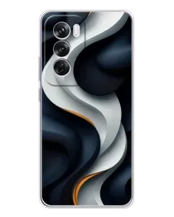 Чехол для OPPO A5 5G с картинкой «Объемные черно-белые ленты» Чехол для OPPO A5 5G с картинкой «Объемные черно-белые ленты»