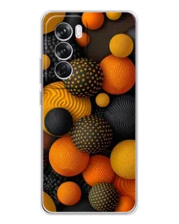 Чехол для OPPO A5 5G с картинкой «Объемные оранжевые сферы»