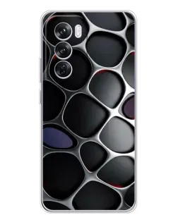 Чехол для OPPO A5 5G с картинкой «Объемная темная решетка»