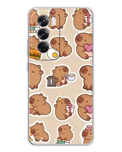 Чехол для OPPO A5 5G с картинкой «Капибары паттерн»