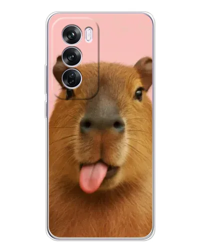 Чехол для OPPO A5 5G с картинкой «Капибара с языком»