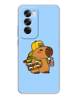 Чехол для OPPO A5 5G с картинкой «Капибара на скейте»