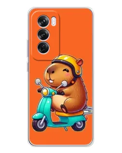 Чехол для OPPO A5 5G с картинкой «Капибара на скутере»