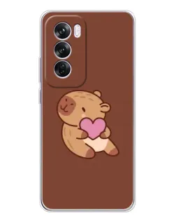 Чехол для OPPO A5 5G с картинкой «Капибара с сердцем»
