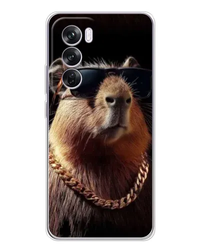 Чехол для OPPO A5 5G с картинкой «Капибара золотая цепь»