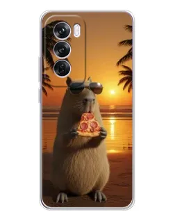 Чехол для OPPO A5 5G с картинкой «Капибара с пиццей»