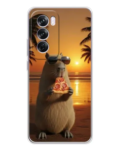 Чехол для OPPO A5 5G с картинкой «Капибара с пиццей»