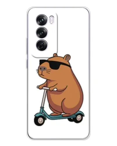 Чехол для OPPO A5 5G с картинкой «Капибара на самокате»