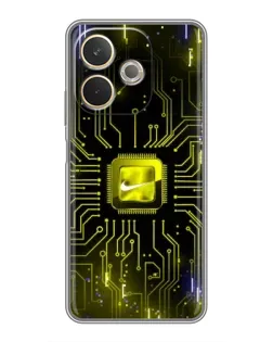 Чехол для OPPO A5 Pro с картинкой «Nike — золотая искра»