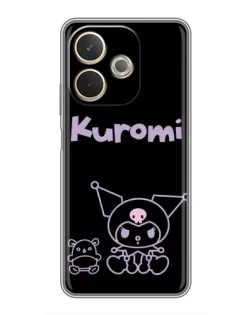 Чохол для OPPO A5 Pro з картинкою «Kuromi — чорний мінімалізм»
