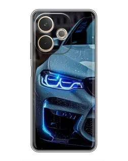 Чохол для OPPO A5 Pro з картинкою «Погляд BMW з синіми фарами»