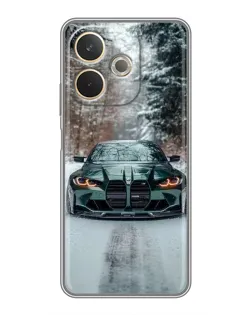 Чохол для OPPO A5 Pro з картинкою «BMW у зимовому лісі»