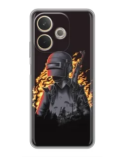 Чохол для OPPO A5 Pro з картинкою «PUBG — вогняний силует»