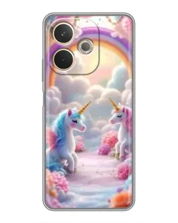 Чехол для OPPO A5 Pro с картинкой «Радуга и единороги»
