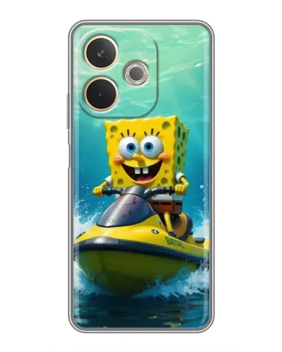 Чехол для OPPO A5 Pro с картинкой «Спанч Боб на гидроцикле»