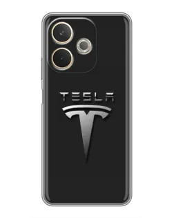 Чохол для OPPO A5 Pro з картинкою «Сталевий логотип Tesla»