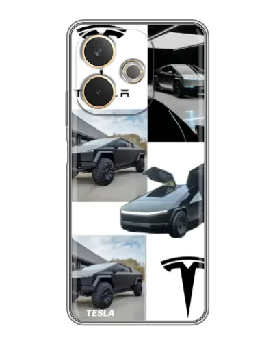 Чохол для OPPO A5 Pro з картинкою «Колаж Cybertruck Tesla»