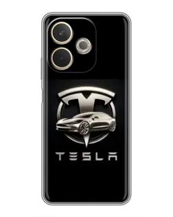 Чохол для OPPO A5 Pro з картинкою «Tesla — срібне авто»