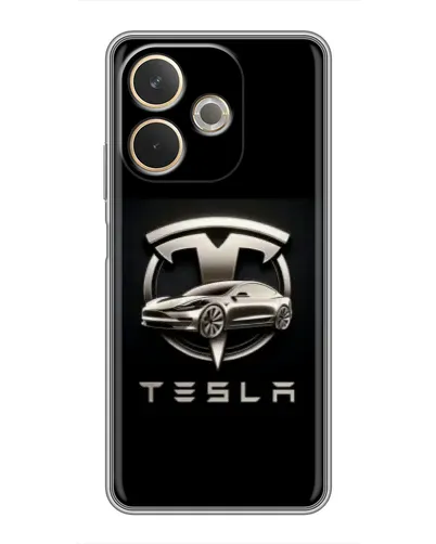 Чохол для OPPO A5 Pro з картинкою «Tesla — срібне авто»