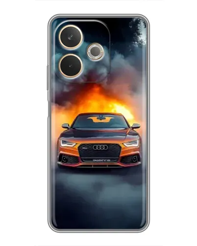 Чехол для OPPO A5 Pro с картинкой «Audi в огненном дыму»