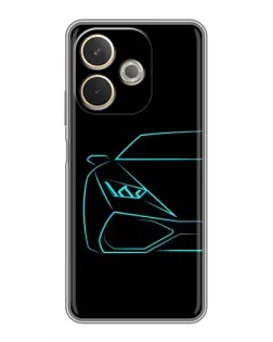 Чехол для OPPO A5 Pro с картинкой «Голубой силуэт Lamborghini»
