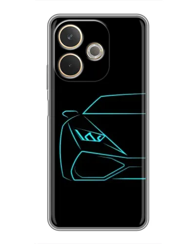 Чехол для OPPO A5 Pro с картинкой «Голубой силуэт Lamborghini»