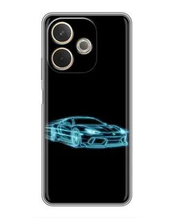 Чехол для OPPO A5 Pro с картинкой «Неоновый контур Lamborghini»