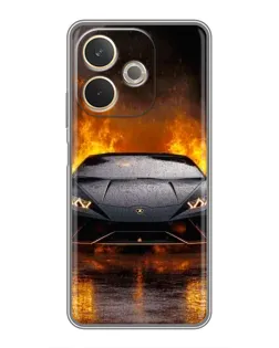 Чехол для OPPO A5 Pro с картинкой «Lamborghini в огне»