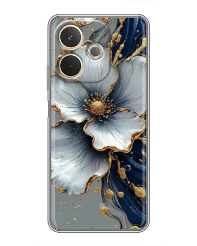 Чехол для OPPO A5 Pro с картинкой «Белый цветок и золотой флюид» Чехол для OPPO A5 Pro с картинкой «Белый цветок и золотой флюид»