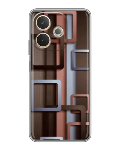 Чохол для OPPO A5 Pro з картинкою «Коричневі об'ємні квадрати»