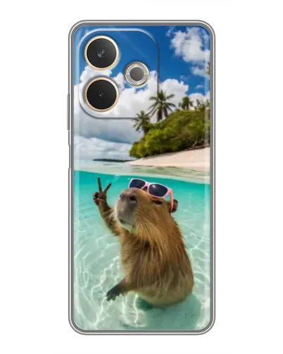 Чохол для OPPO A5 Pro з картинкою «Капібара на морі»