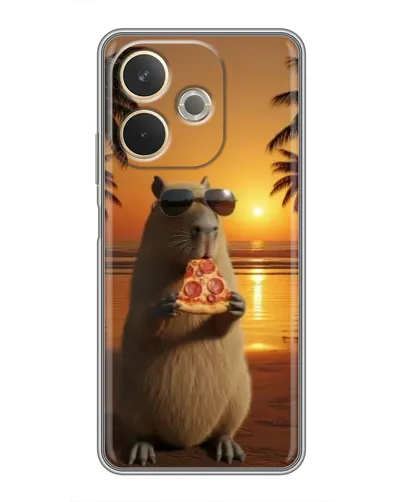 Чохол для OPPO A5 Pro з картинкою «Капібара з піцою»