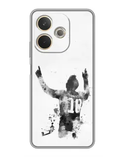 Чохол для OPPO A5 Pro з картинкою «Чорно-білий силует Мессі»