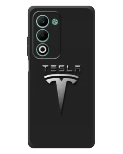 Чехол для OPPO A5 с картинкой «Стальной логотип Tesla»