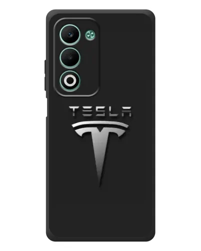 Чехол для OPPO A5 с картинкой «Стальной логотип Tesla»
