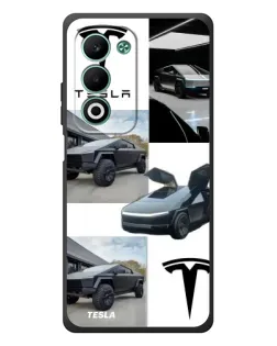 Чехол для OPPO A5 с картинкой «Коллаж Cybertruck Tesla»