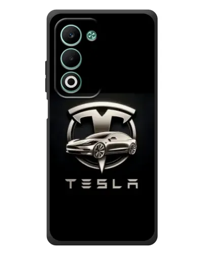 Чехол для OPPO A5 с картинкой «Tesla — серебристое авто»
